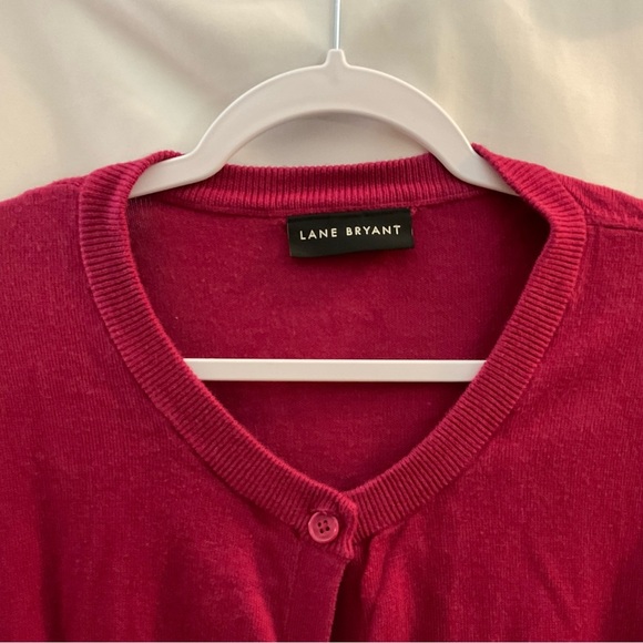 Lane Bryant Long Sleeve Cardigan Maroon - Picture 2 of 5